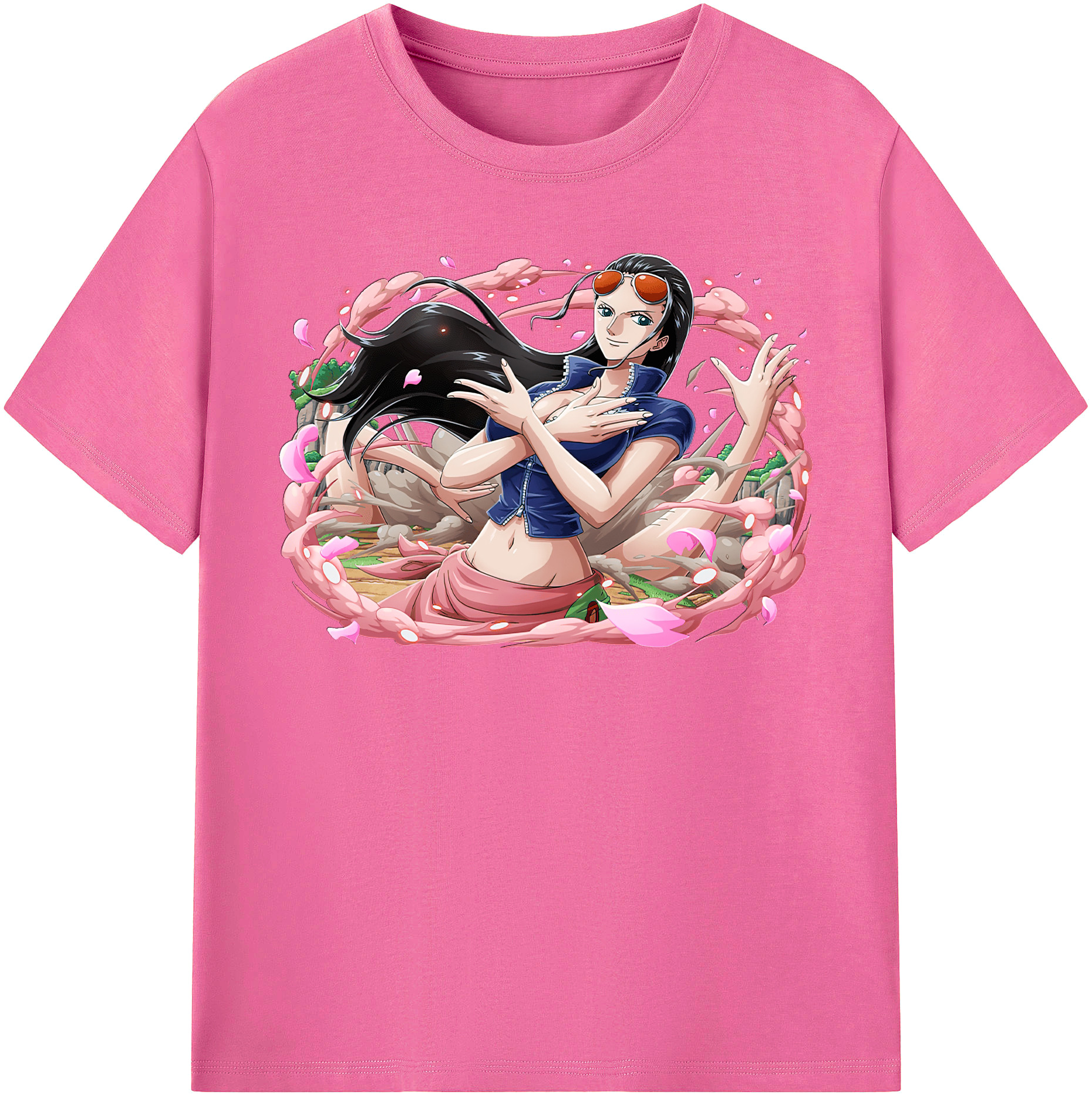 ワンピース ニコ・ロビン ONE PIECE Nico Robin レディースカジュアルプリントTシャツ（綿100％）
